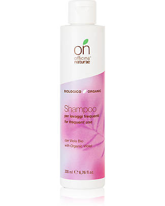 Officina Naturae Frequent Washing Shampoo - Organic Violet and Wheat Proteins - 200ml - AIAB Certified Shampoos And Bath Wash