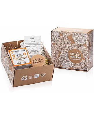 Officina Naturae Gift Box Orange Solid Washing Up - Washing Up + Sponge + Holder Home Cleaning