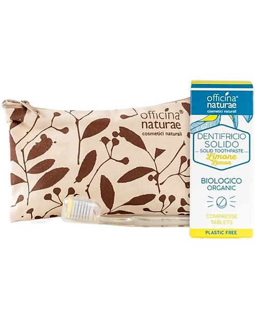 Officina Naturae LemonYellow Mini-Kit: Toothpaste - Toothbrush - Purse Toothbrush