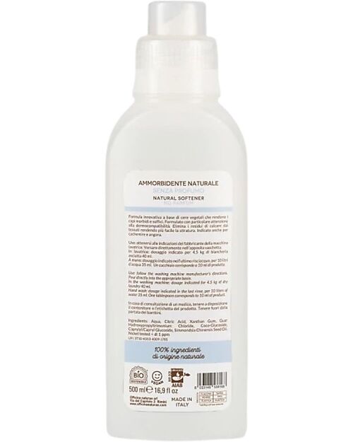 Officina Naturae Natural Fabric Softener - Fragrance Free - 500ml Laundry Detergent