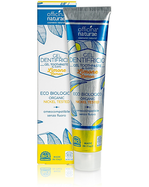 Officina Naturae Natural Toothpaste - Lemon - New Aluminum Tube - Plastic Free! Toothpaste