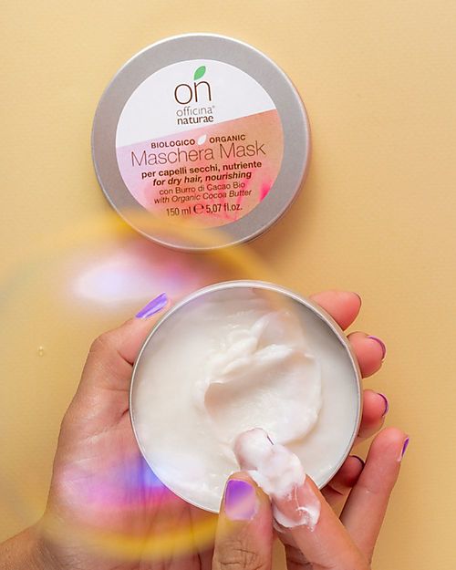 Officina Naturae Nourishing Mask for Dry Hair - Cocoa Butter Organic Coconut Oil - 150ml - AIAB Certified Hair Care