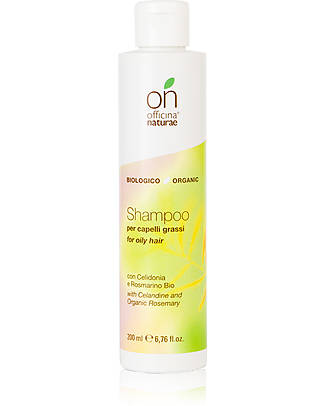 Officina Naturae Oily Hair Shampoo - Organic Rosemary Celandine and Wheat Proteins - 200ml - AIAB Certified Shampoos And Bath Wash