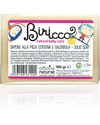 Officina Naturae Organic Quince and Calendula Solid Soap, 100 gr Shampoos And Bath Wash
