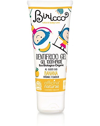 Officina Naturae Organic Toothpaste Gel - Banana - 75 ml Toothpaste and Toothbrush