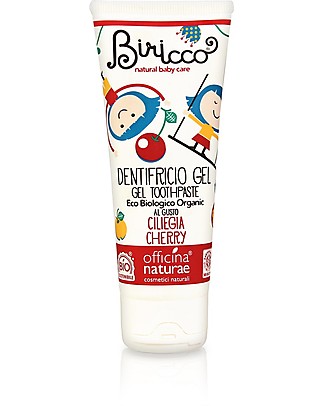 Officina Naturae Organic Toothpaste Gel, Cherry - 75 ml Toothpaste and Toothbrush