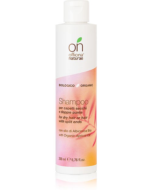 Officina Naturae Split Ends and Dry Hair Shampoo - Almond Wheat Protein and Organic Apricot - 200ml - AIAB Certified Shampoos And Bath Wash