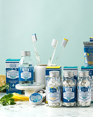 Officina Naturae Toothpaste in Tablets - Lemon - 115 Tablets - Bio-sustainable and Plastic Free! Face
