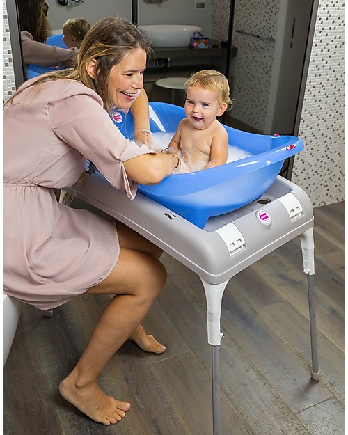 OKbaby Laguna Baby Bathtub, Blue Transparent - Wide and Spacious! Baby Bath Tubs and Accessories