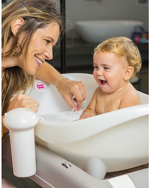 OKbaby Onda Baby Bathtub, White Pearl - Ergonomic and Compact! Baby Bath Tubs and Accessories