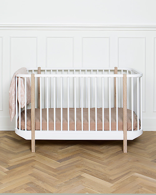 Oliver Furniture Wood Cot, White, 70x140 cm - Convertible with modular structure Convertible Beds