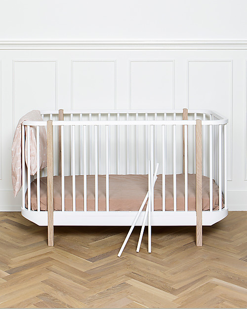 Oliver Furniture Wood Cot, White, 70x140 cm Convertible with