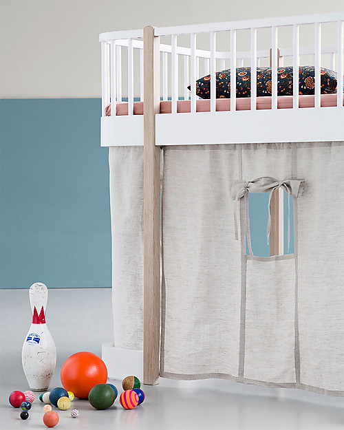 Oliver Furniture Wood Low Loft Bed, Oak, 90x200 cm - Convertible with modular structure Convertible Beds