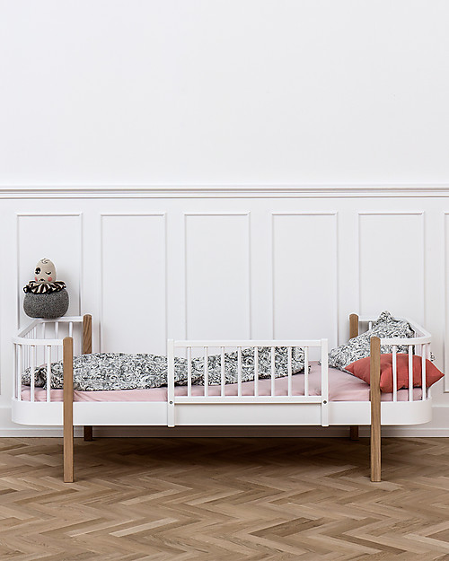 Oliver Furniture Wood Single Bed, Oak, 90x200 cm - Convertible with modular structure Convertible Beds