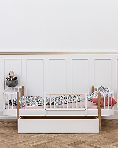 Oliver Furniture Wood Single Bed, Oak, 90x200 cm - Convertible with modular structure Convertible Beds