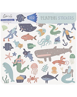 Olli Ella 105 Playpa Stickers, Oceans - Colorful and Fun! Stickers & Stamps Sets