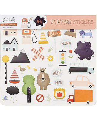 Olli Ella 96 Playpa Stickers, Road - Colorful and Fun! Stickers & Stamps Sets