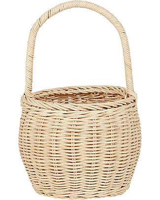 Olli Ella Big Rattan Basket - Berry - Straw Color - Handmade! Storage organisers
