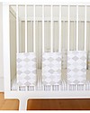 Olli Ella Bumpettes, Individual Cot Bar Bumpers, Harlequin Dusk Grey - Set of 6 pieces, 100% Organic Cotton Bumpers