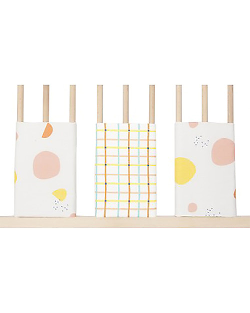 Olli Ella Bumpettes, Individual Cot Bar Bumpers, Terra - 6-pieces pack, 100% Organic Cotton Bumpers