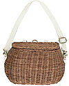 Olli Ella Chari Mama Rattan Bag 28 x 19 x 18 cm, Natural - From bag to bike basket! Makeup Bags and Pouches