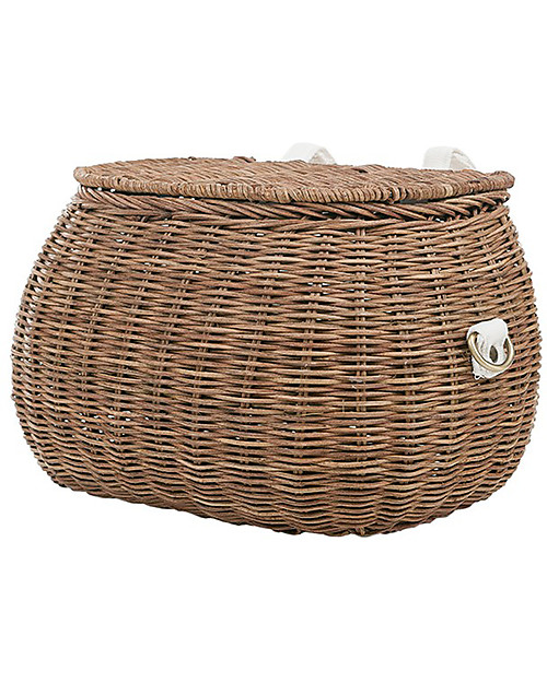 Olli Ella Chari Mama Rattan Bag 28 x 19 x 18 cm, Natural - From bag to bike basket! Makeup Bags and Pouches