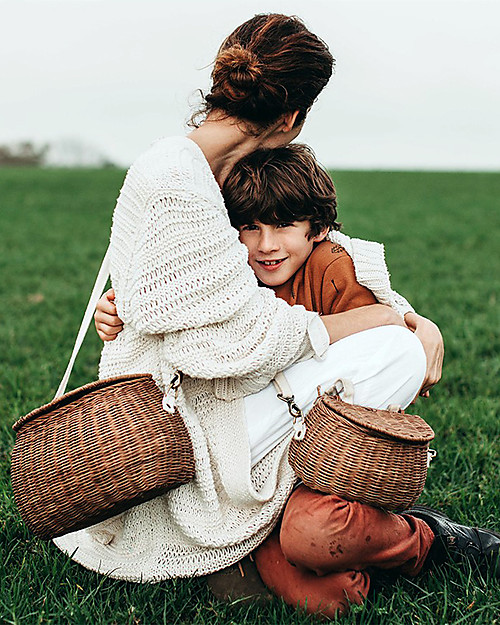 Olli Ella Chari Mama Rattan Bag 28 x 19 x 18 cm, Natural - From bag to bike basket! Makeup Bags and Pouches