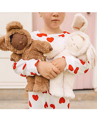 Olli Ella Cozy Dinkum Doll - Bunny Moppet - 44 cm - 100% Cotton - Soft Beige Dolls