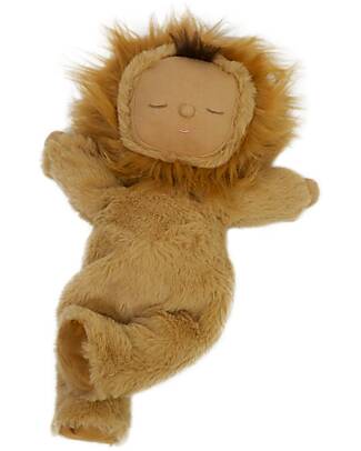 Konges Slojd Mini Lion Knit Soft Toy with Rattle - 16 cm - 100