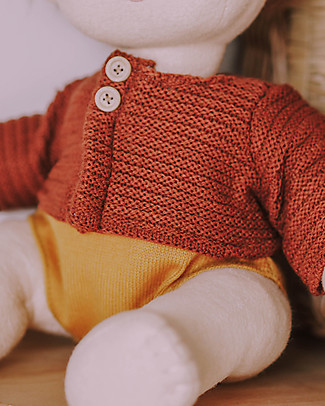 Olli Ella Dinkum Doll Cardigan - Chestnut Dolls Accessories