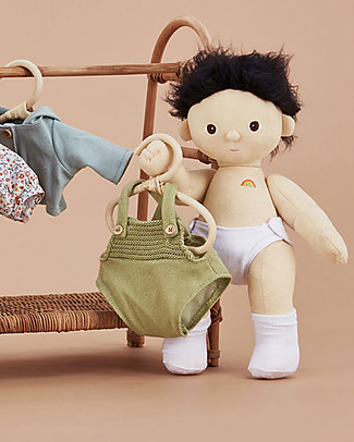Olli Ella Dinkum Doll Single Romper - Sage Green Dolls Accessories