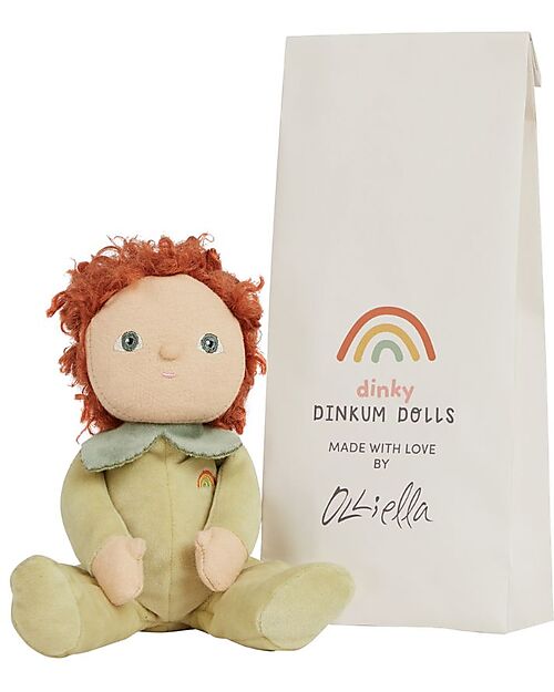 Olli Ella Dinky Dinkum Doll - Patty Pear - Green - Soft Cotton Dolls