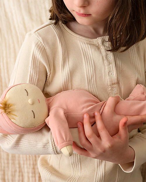 Olli Ella Dozy Dinkum Doll - Moppet - 32 cm - 100% Cotton - Pink Dolls