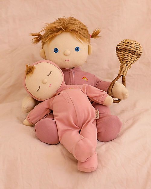 Olli Ella Dozy Dinkum Doll - Moppet - 32 cm - 100% Cotton - Pink Dolls