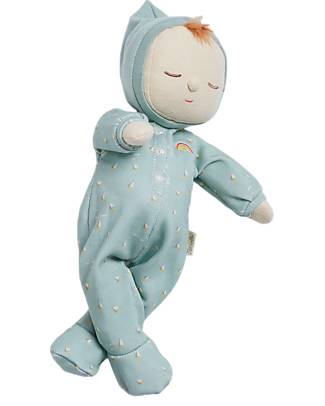 Olli Ella Dozy Dinkum Doll - Moppet Check - 100% Cotton - Green Dolls