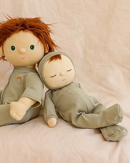 Olli Ella Dozy Dinkum Doll - Pickle - 32 cm - 100% Cotton - Green Dolls