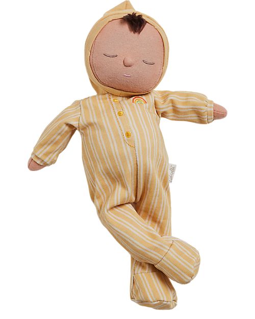 Olli Ella Dozy Dinkum Doll - Pip Stripe - 100% Cotton - Yellow Dolls