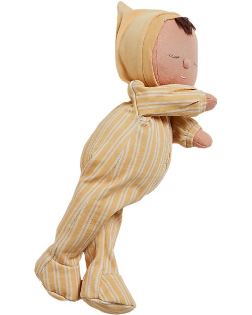 Olli Ella Dozy Dinkum Doll - Pip Stripe - 100% Cotton - Yellow Dolls