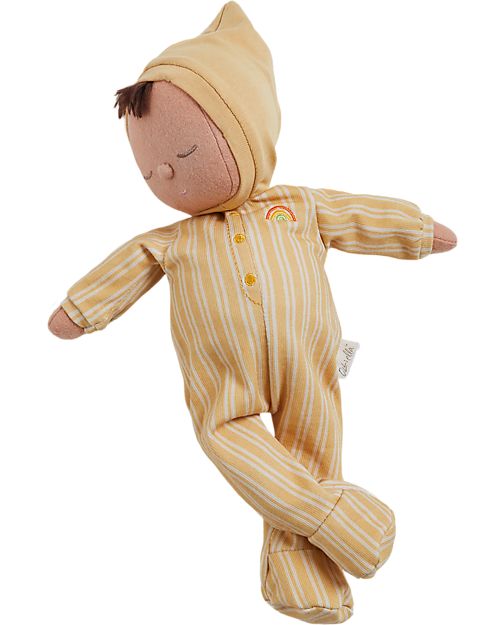 Olli Ella Dozy Dinkum Doll - Pip Stripe - 100% Cotton - Yellow Dolls