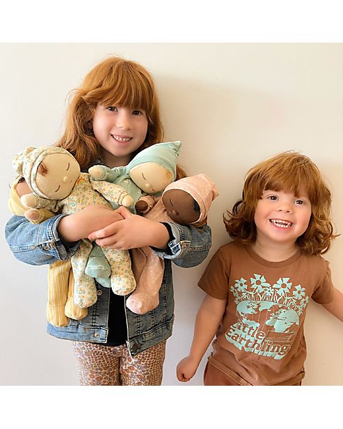 Olli Ella Dozy Dinkum Doll - Pip Stripe - 100% Cotton - Yellow Dolls