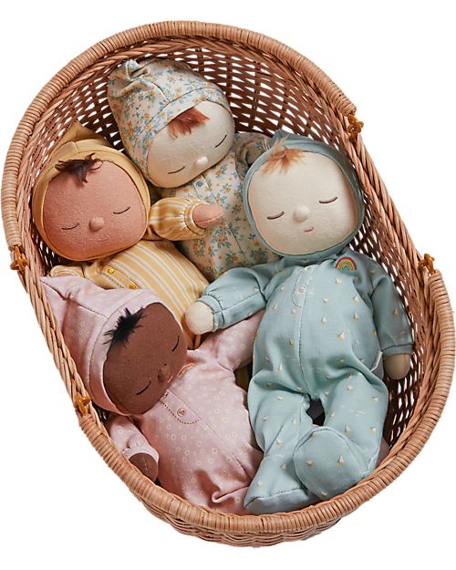 Olli Ella Dozy Dinkum Doll - Pip Stripe - 100% Cotton - Yellow Dolls