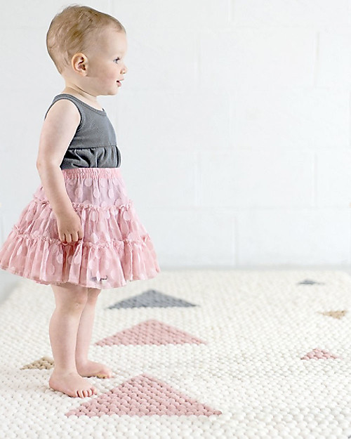 Olli Ella Felt Ball Rugs - Teepee Pink- 100% Wool Carpets