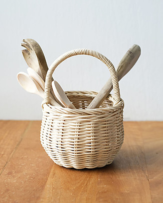 Olli Ella Handmade Rattan Basket - Golden Straw Toy Storage Boxes