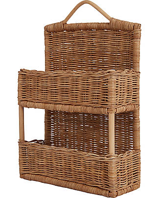 Olli Ella Hello Hanging Shelf in Rattan - 26x39 cm Shelves