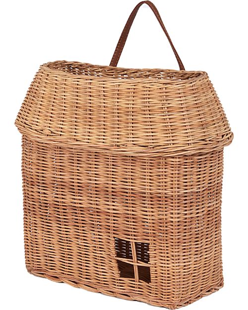 Olli Ella House Shaped Multipurpose Basket - Natural - 100% Rattan Wicker Basket