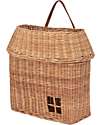 Olli Ella House Shaped Multipurpose Basket - Natural - 100% Rattan Wicker Basket