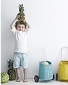 Olli Ella Luggy, Toy’s Basket with Wheels, Blue - Fair trade, handmade! Wicker Basket