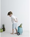 Olli Ella Luggy, Toy’s Basket with Wheels, Blue - Fair trade, handmade! Wicker Basket