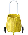Olli Ella Luggy, Toy’s Basket with Wheels, Yellow - Fair trade, handmade! Wicker Basket