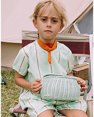 Olli Ella Mini Chari Rattan Bag 20 x 16 x 13 cm, Mint - From bag to bike basket! Tote Bags